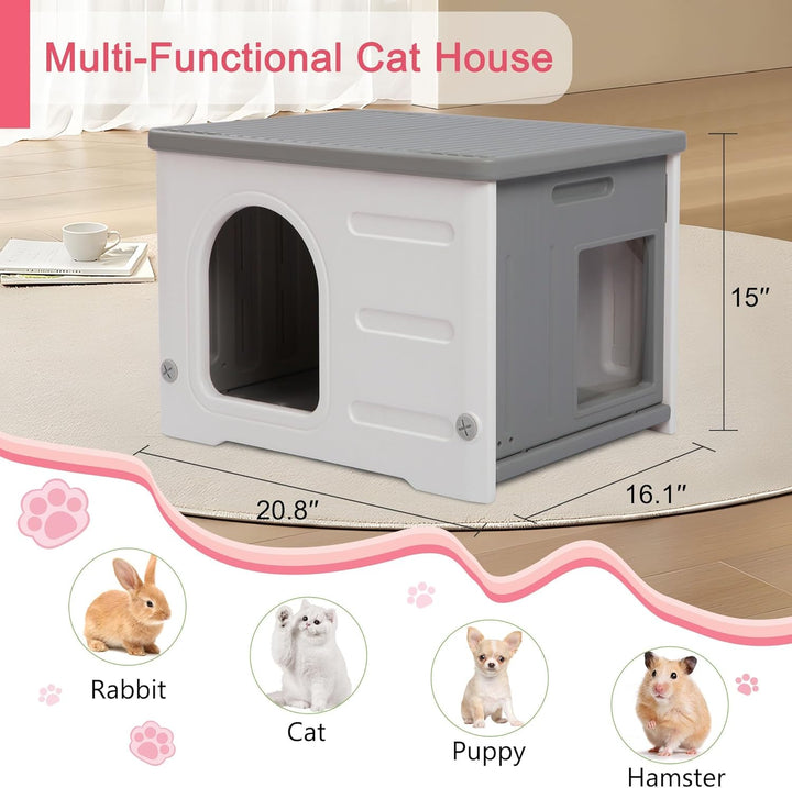 Katzenhäuser für Indoor-Katzen Kunststoff verwildert Outdoor-Katzenhaus Welpenunterkunft für kleine