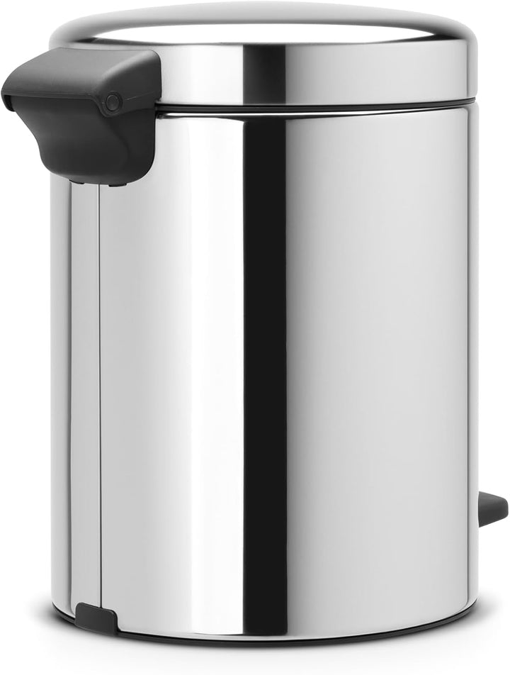 Brabantia Treteimer mit Inneneimer aus Kunststoff, stahl, Brilliant Steel, 5L, Brilliant Stahl 5 Lit