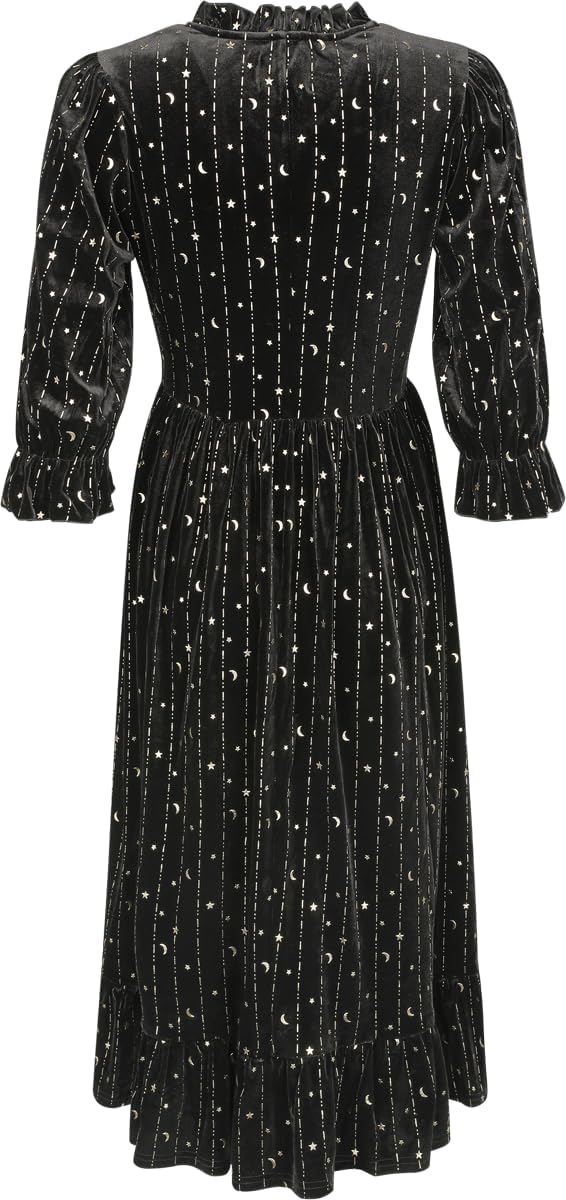 Hell Bunny Galactica Dress Frauen Mittellanges Kleid schwarz S Schwarz, S Schwarz