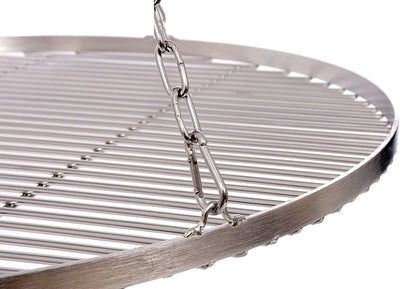 Grillrost Ø 55 cm mit Kette Edelstahl 6 mm Grillstabdicke/Stababstand 10 mm für Schwenkgrill BBQ Dre