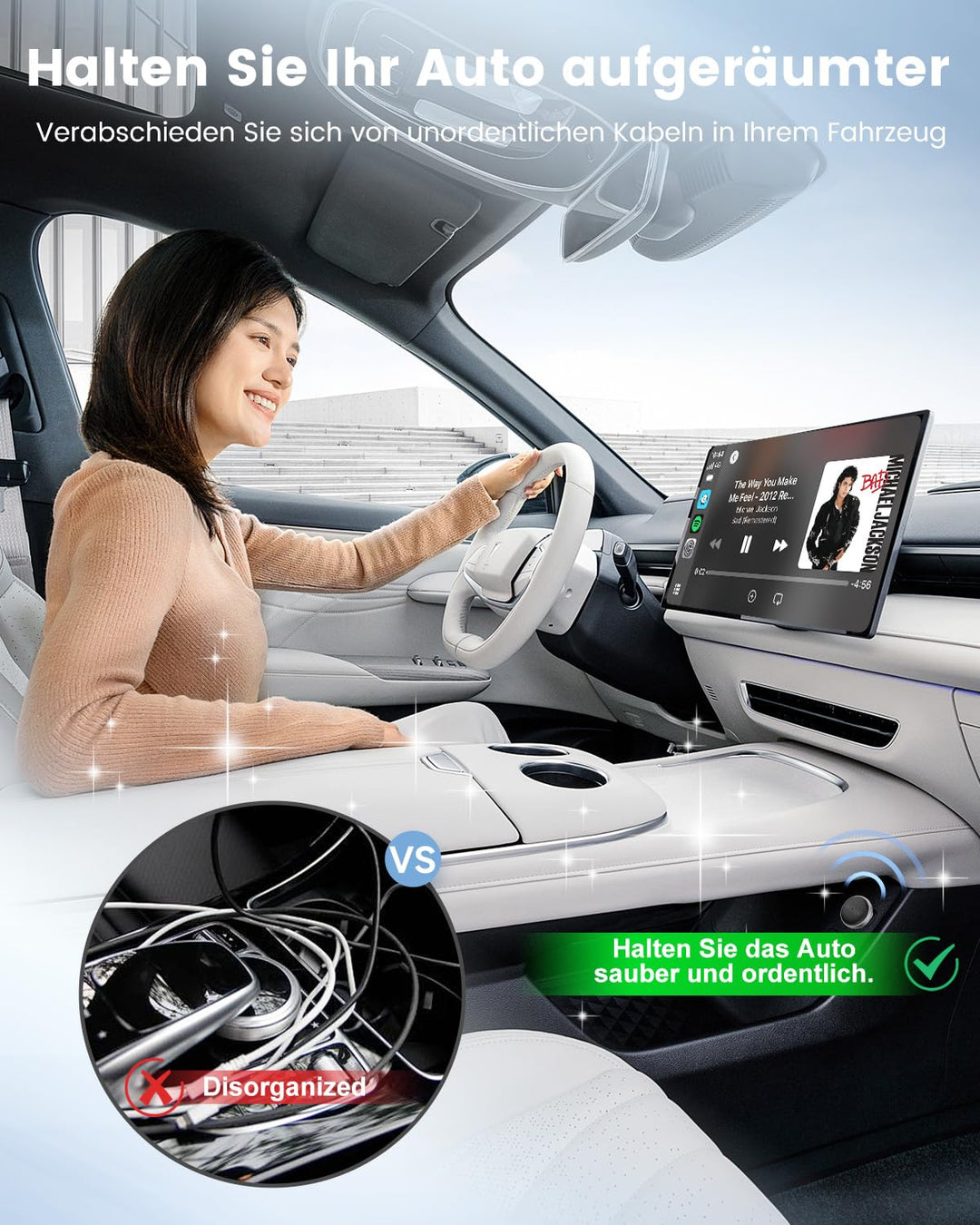 CarlinKit MINI-Ultra 3 Wireless Adater – Konvertiert kabelgebundenes CarPlay/Android Auto in kabello