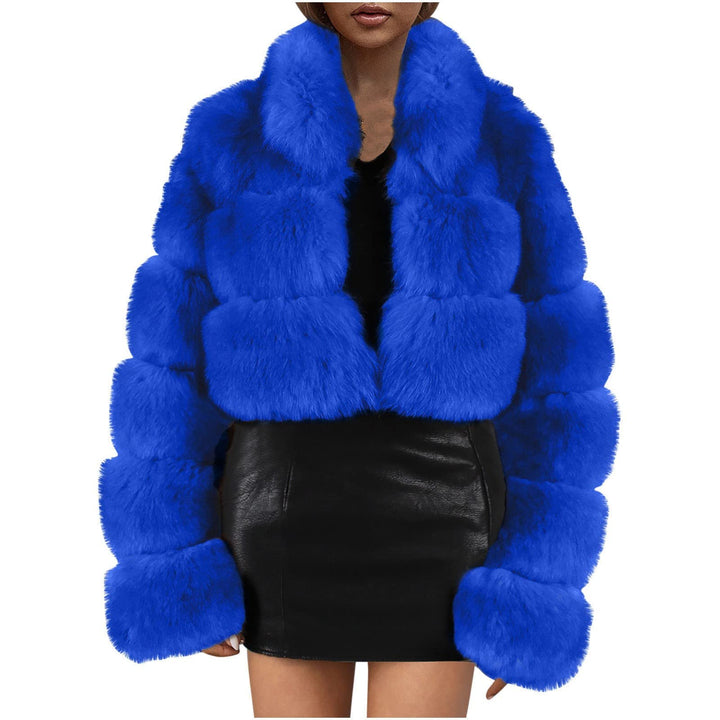 Kunstpelz Mantel Damen Dickes Warme Winterjacke Kurz Kunstpelz Jacke Langärmlig Plüschjacke Winter K
