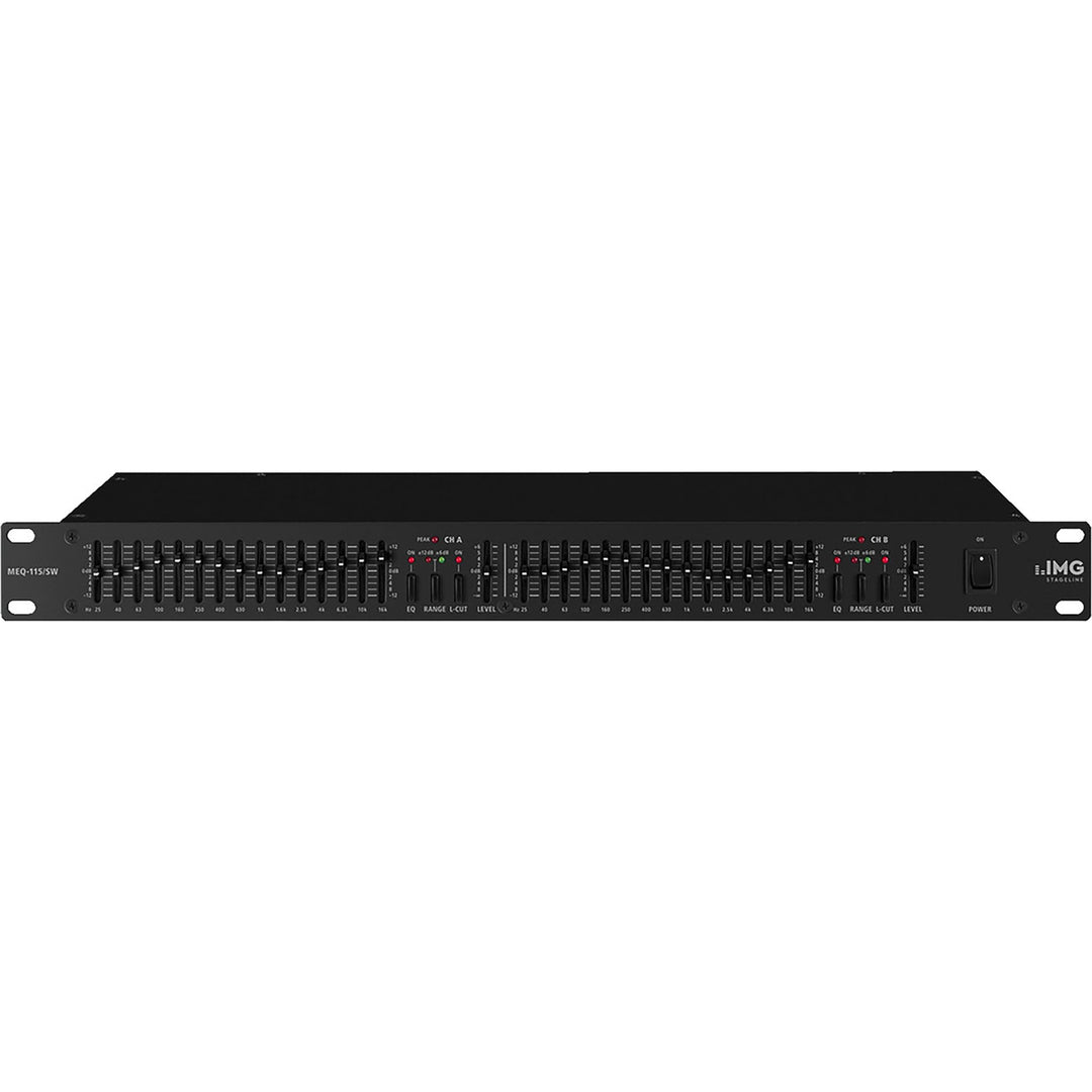 IMG Stageline MEQ-115/SW Graphic-Equilizer, schwarz, 1 HE, 2,5 kg Single, Single