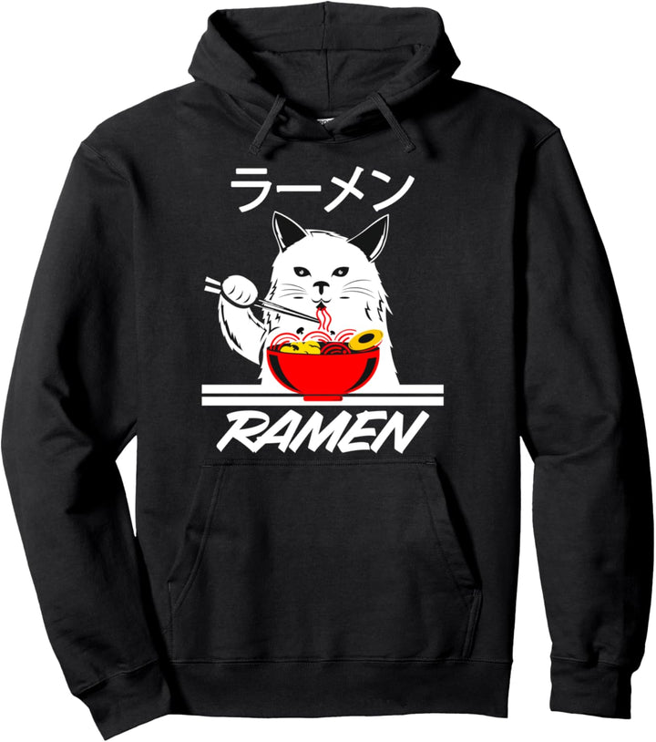 Nudeln Anime Merch Manga Lustiges Katze Japan Katzen Ramen Pullover Hoodie