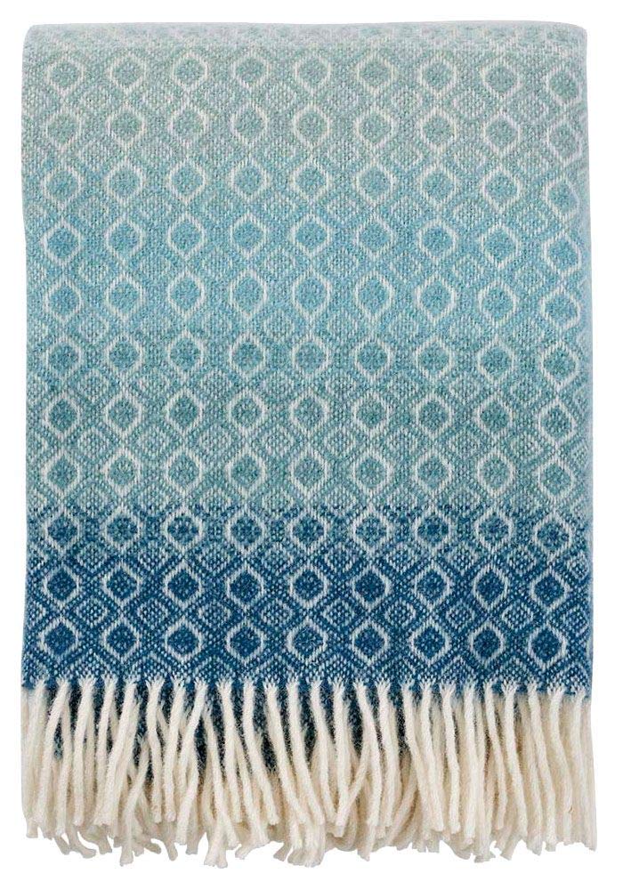 Klippan Havanna Wolldecke 130x200 cm grau, grün, türkis, blau