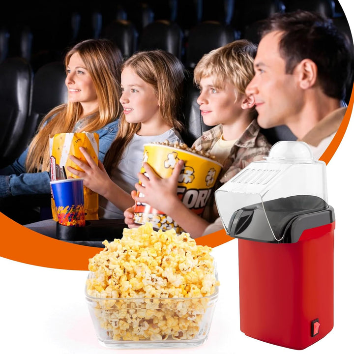Heissluft Popcornmaschine - 1200W Mini Heissluft Popcorn Maker Ohne Öl Fett, 3 Min Schnellstart, One