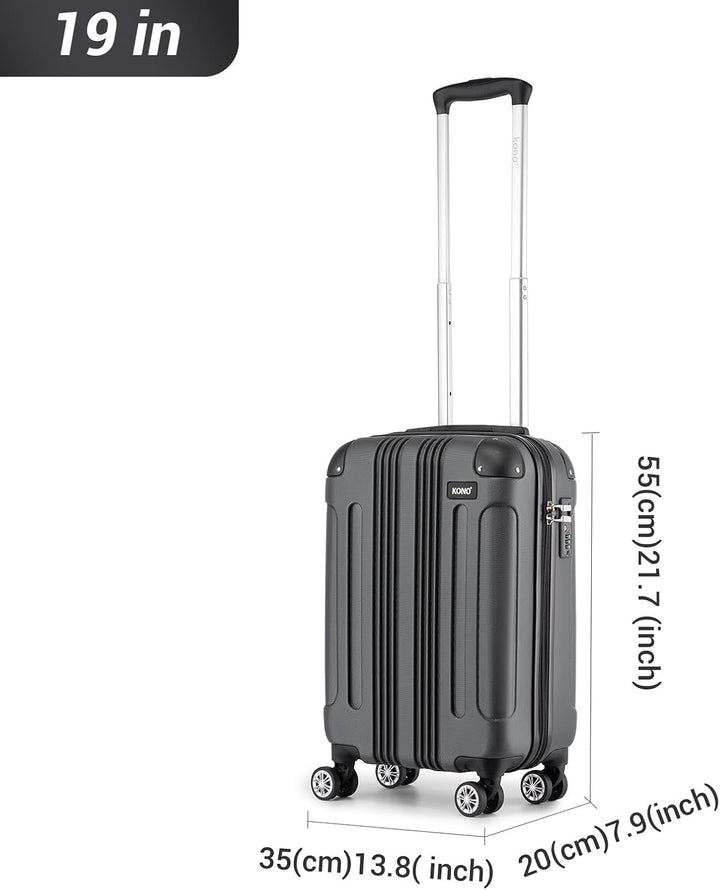 KONO Handgepäck Koffer Hartschale Trolley Koffer Handgepäck Flugzeug Reisekoffer 55×35×20cm (Koffer