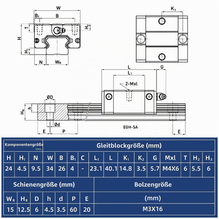 FoxAlien X & Y Achse Linearschienen Upgrade Kit für XE-PRO CNC Fräs/Fräsmaschine