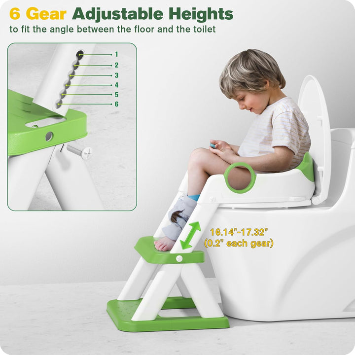 Toilettenleiter für Kinder, Upgraded Kindertoilette für Jungen und Mädchen, 2 in 1 Kind Toilettensit