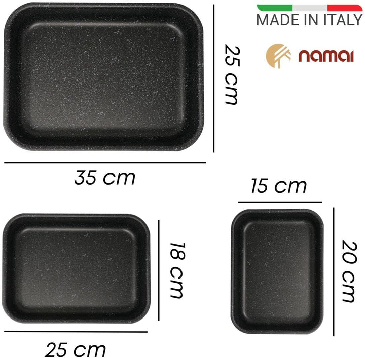 NAMAI - Set aus 3 Auflaufform - Lasagne Auflaufform - Geeignet Für Die Spülmaschine - Made In Italy