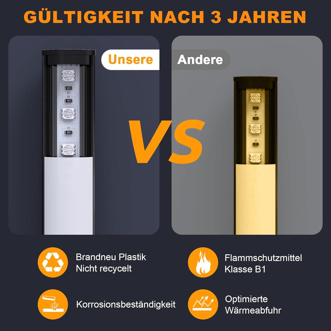 LED Profil Schwarz V Form, 12Pack Aluminiumkanal Eckprofil Kanal Schwarz Profil mit Milchiger Weisse