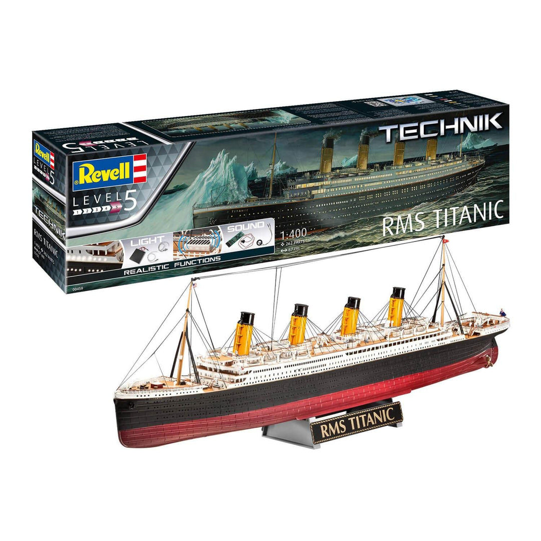 Revell 00458 RMS Titanic - Technik originalgetreuer Modellbausatz für Experten, unlackiert, Mittel R