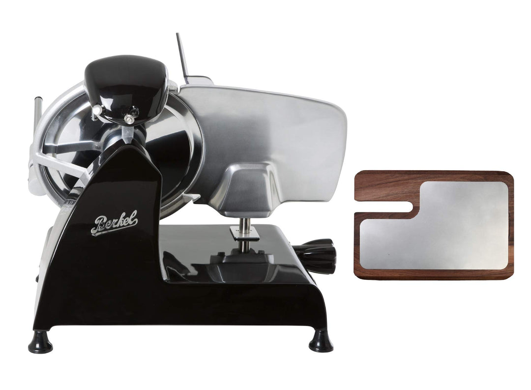 BERKEL - Allesschneider Red Line 250 + Schneidebrett aus Esche und Edelstahl (Schwarz), Schwarz