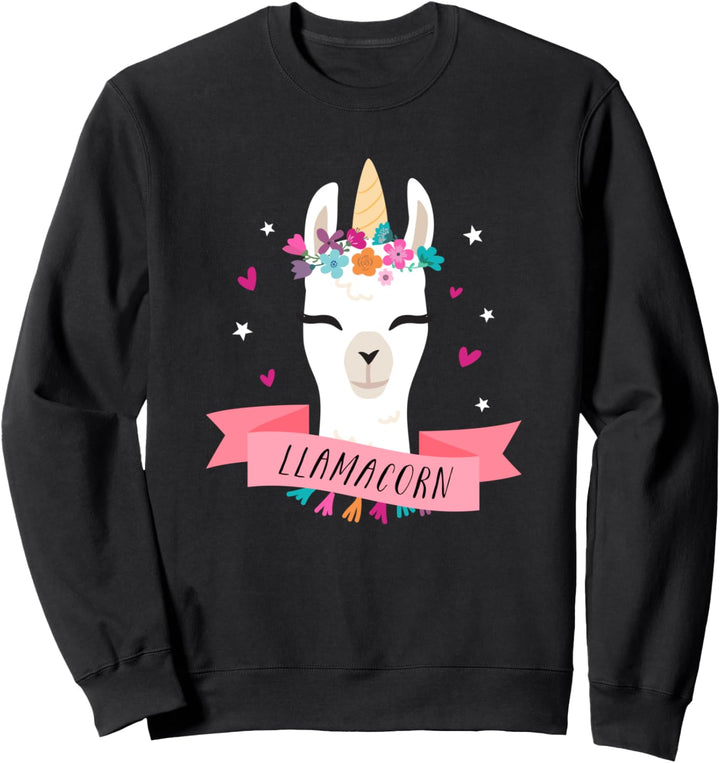 Llamacorn Unicorn Llama - Cute Funny Kawaii Animal Face Sweatshirt