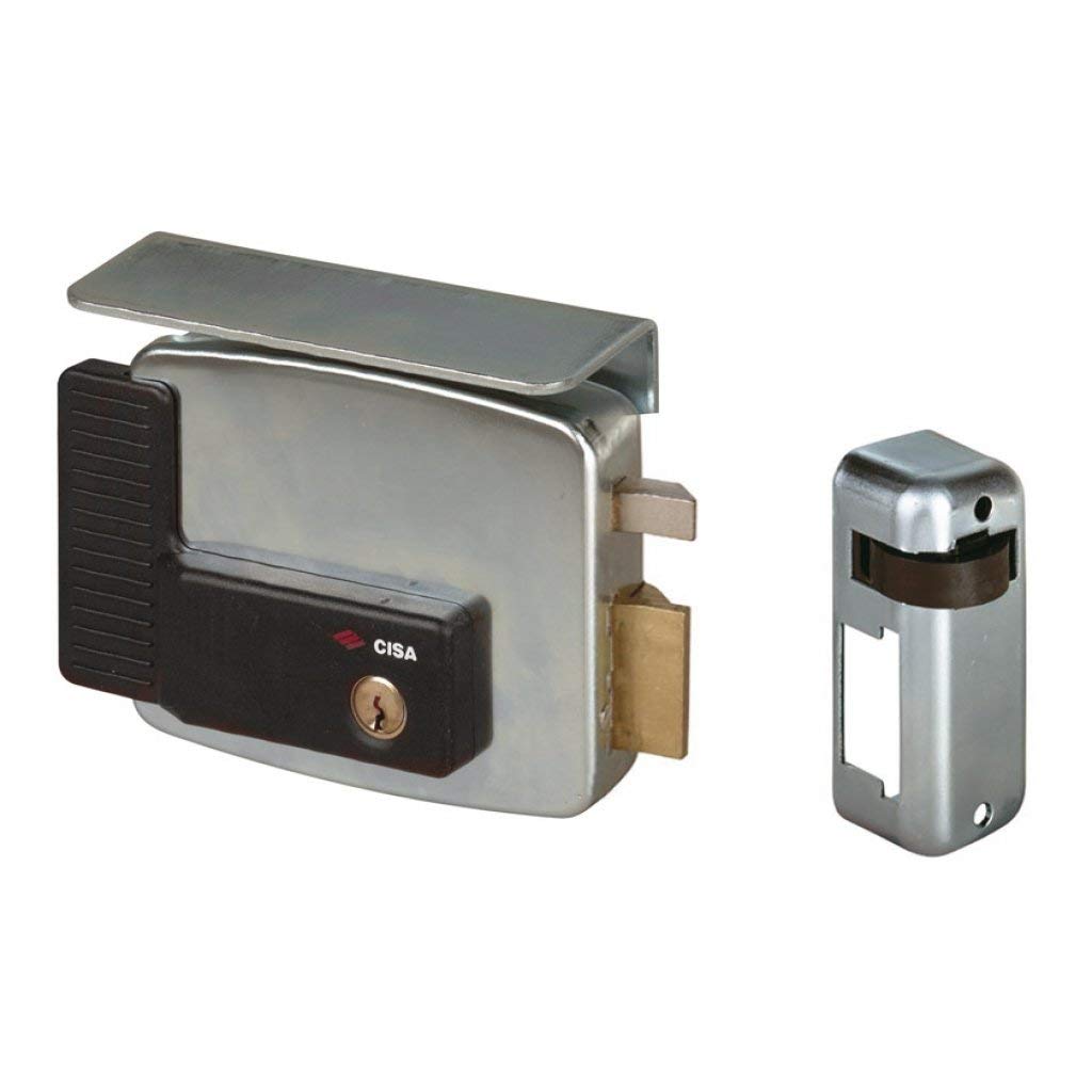 Cisa Elektronisches Schloss, 12 V, verzinkt, silber, 11721802, 12V Entrata 80 Linkshänder ohne Taste