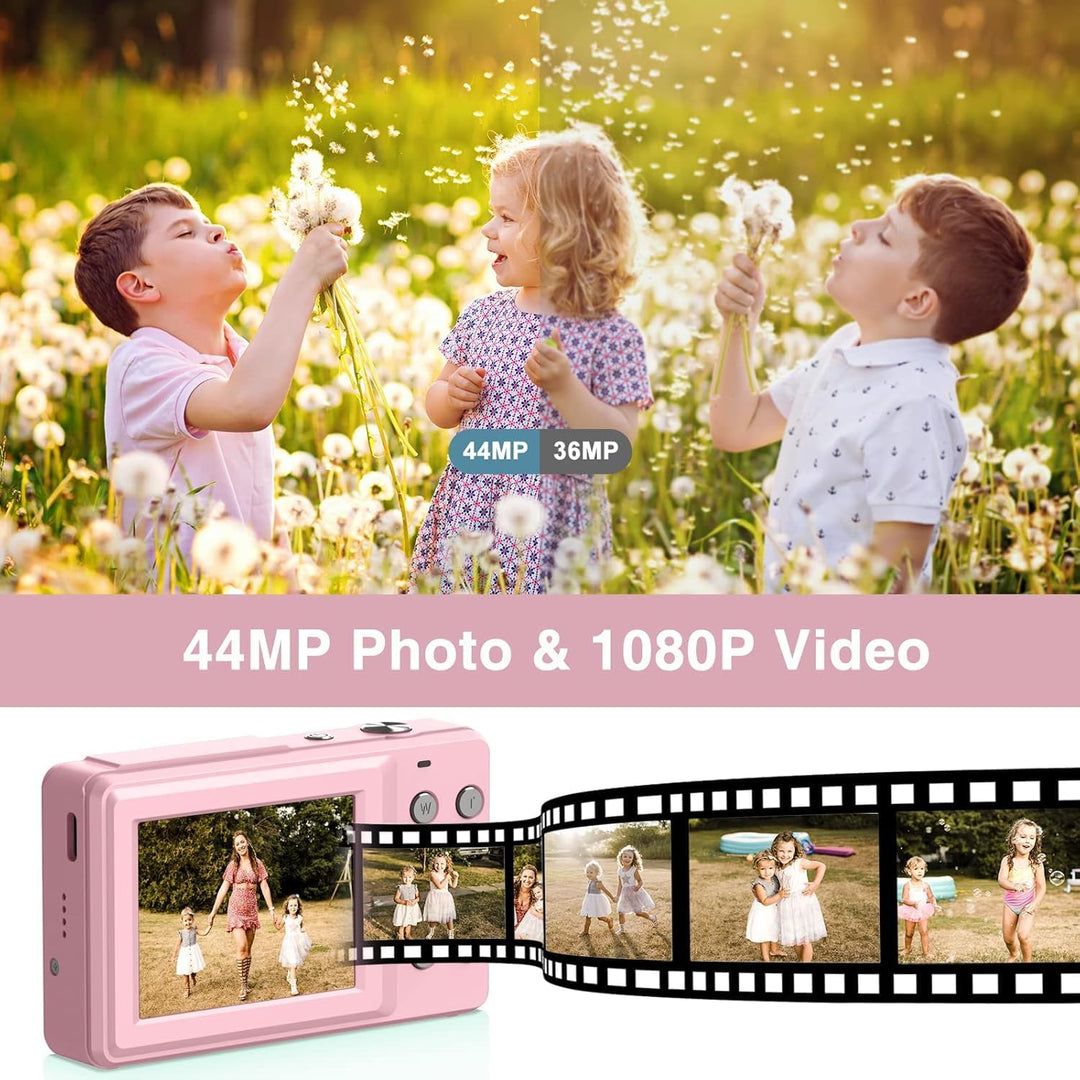 CAMKORY Digitalkamera Fotokamera FHD 1080P 44MP Kompaktkamera 16X Digitalzoom Fotoapparat Digitalkam