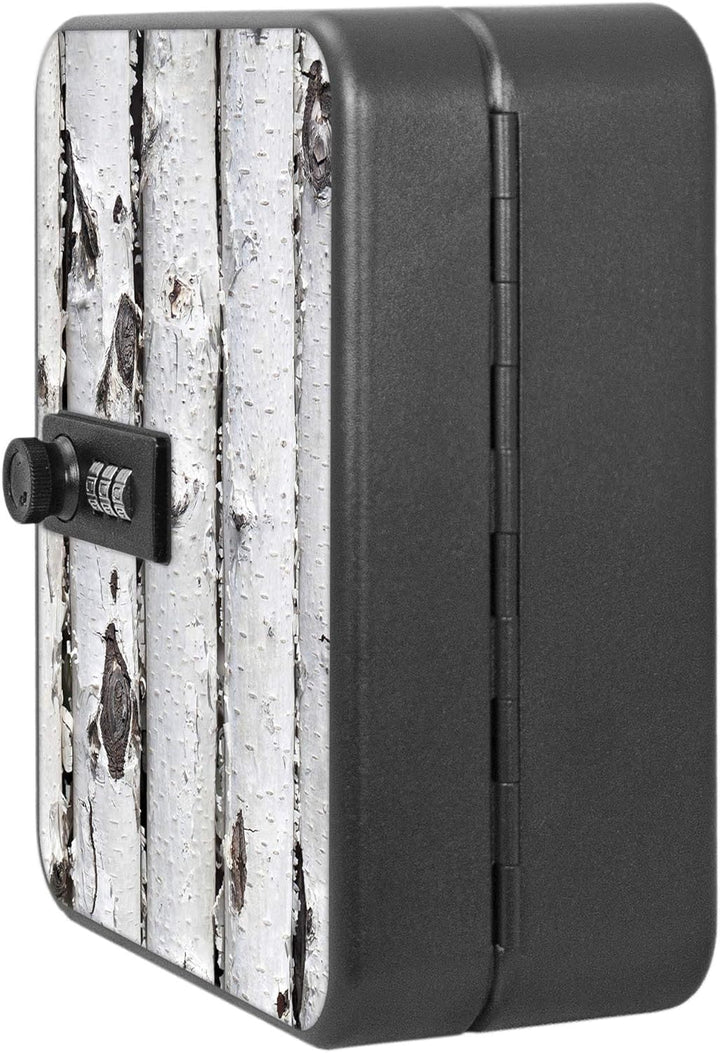 banjado® Burg-Wächter® abschliessbarer Schlüsselkasten mit Motiv Birkenrinde für 20 Schlüssel - Schl