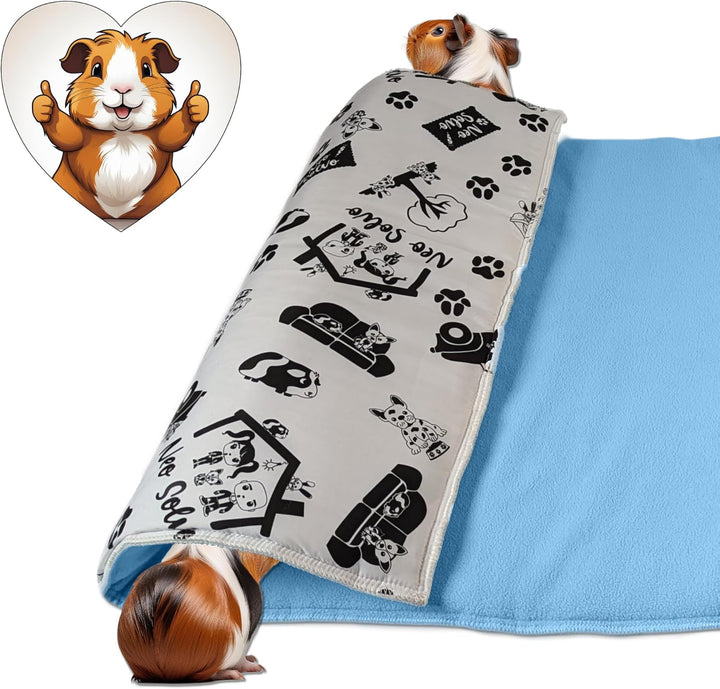 2 Stück - Dickes Fleece Kissen für Meerschweinchen und Kaninchen - Schwamm-Effekt, saugfähig, Fleece