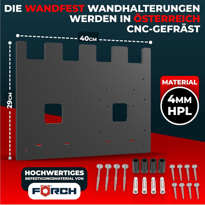 Wandhalterung für Bosch Akkus und Ladegeräte - Das Original | inkl. Befestigungsmaterial [Made IN Au