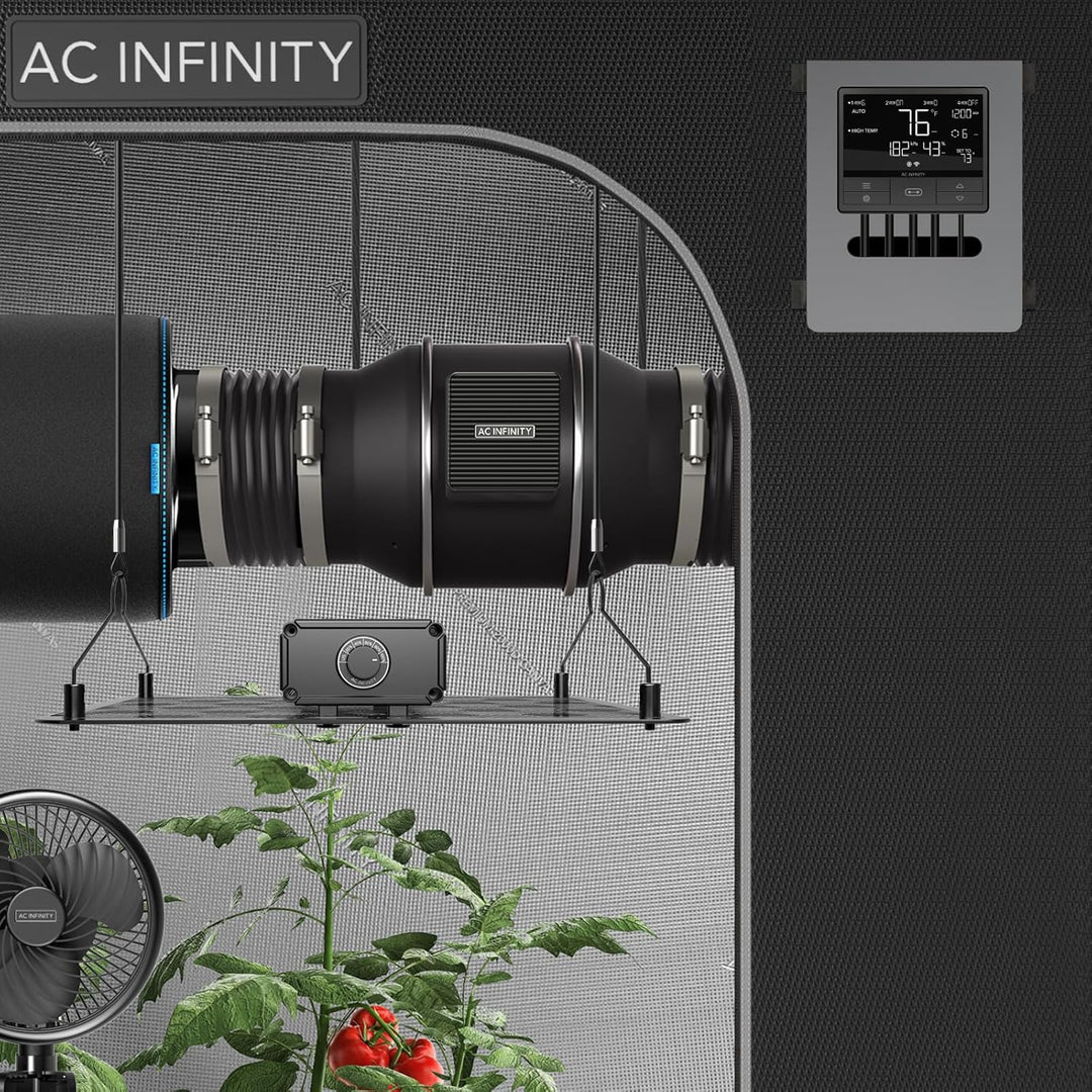 AC Infinity CLOUDLINE PRO T10 – Leises Inline-Lüftersystem 250 mm mit Temperatur-/Feuchtigkeits-VPD-