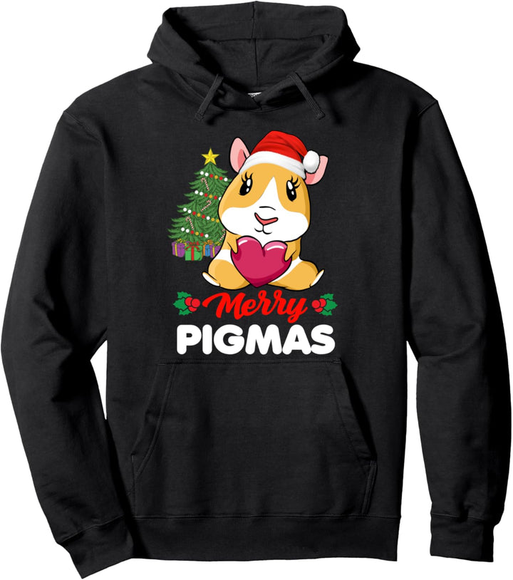 Merry Pigmas Lustiger Meerschweinchen-Weihnachtsmann Pullover Hoodie
