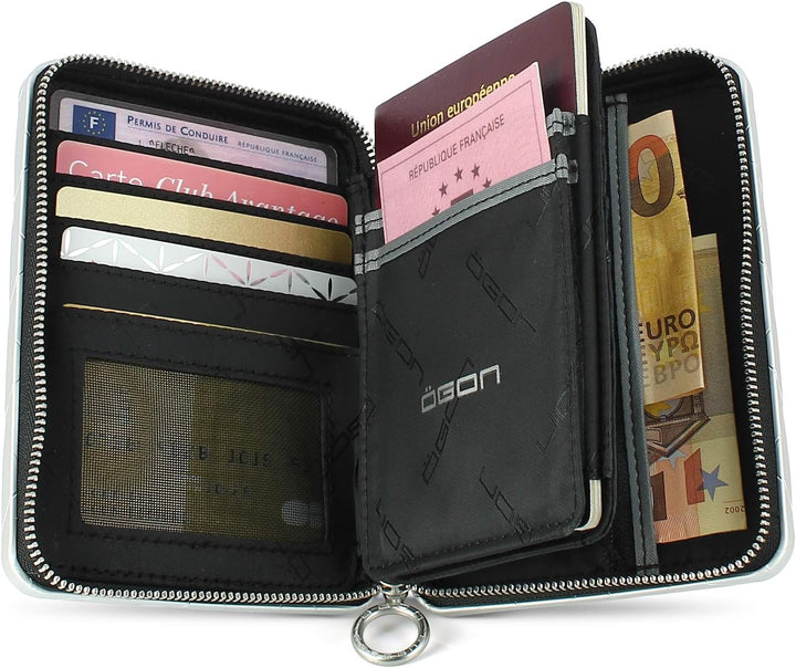 OGON Aluminium Geldbörse für Damen Lady Case Large - RFID-Schutz - Bis zu 10 Karten, Reisepass, Münz