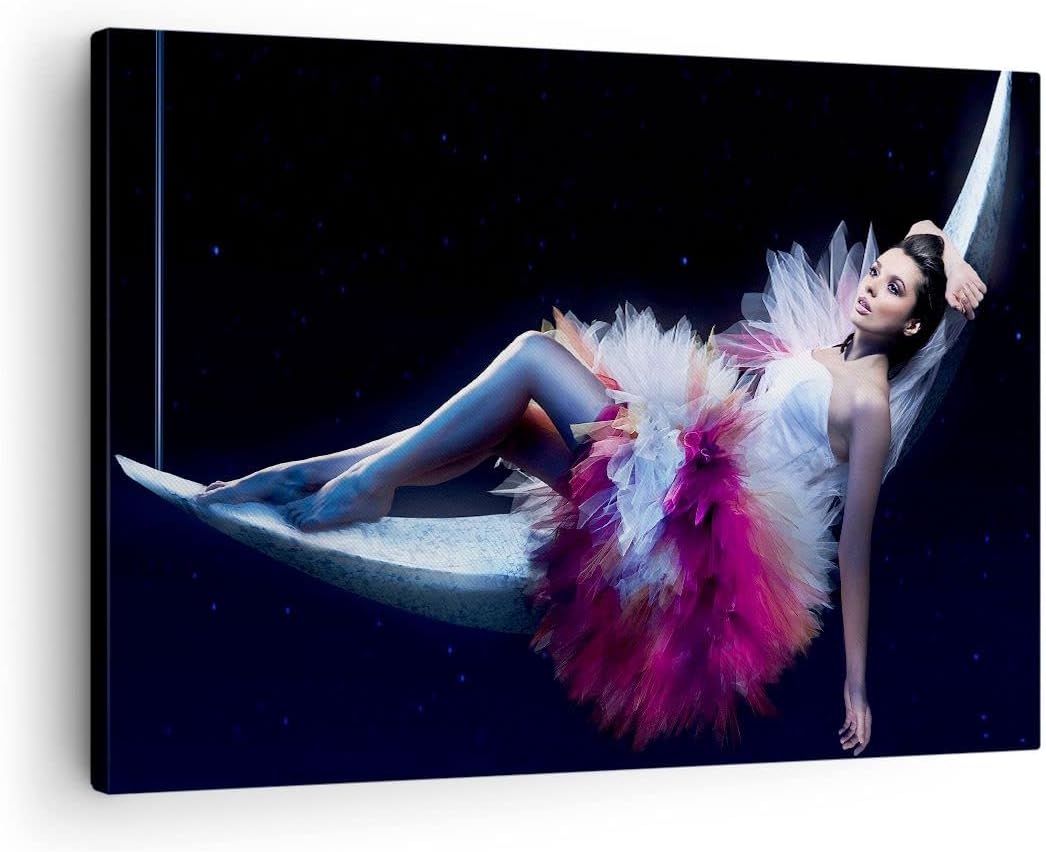 Bilder auf Leinwand Frau Geheimnis Kleid elegant Leinwandbild 70x50cm Wandbilder Dekoration Wohnzimm