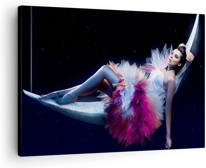 Bilder auf Leinwand Frau Geheimnis Kleid elegant Leinwandbild 70x50cm Wandbilder Dekoration Wohnzimm