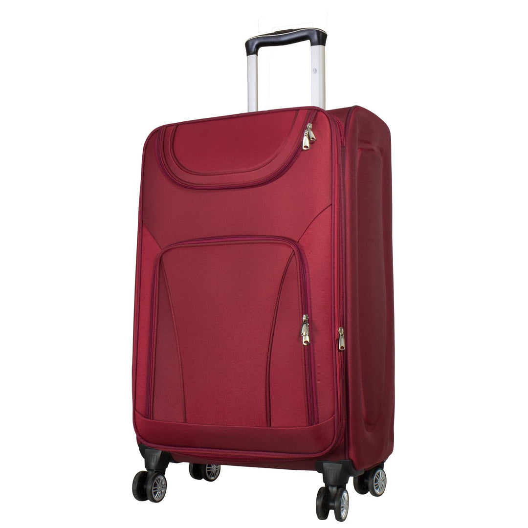 Trendyshop365 Weichgepäck grosser Reisekoffer Maribor 78cm 99 Liter 4 Rollen Zahlenschloss Rot Reise