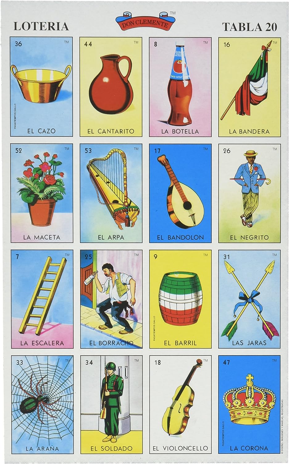 Autentica LOTERIA Mexican Bingo Set 20 Tablets Colorful and Educational! by Natorytian