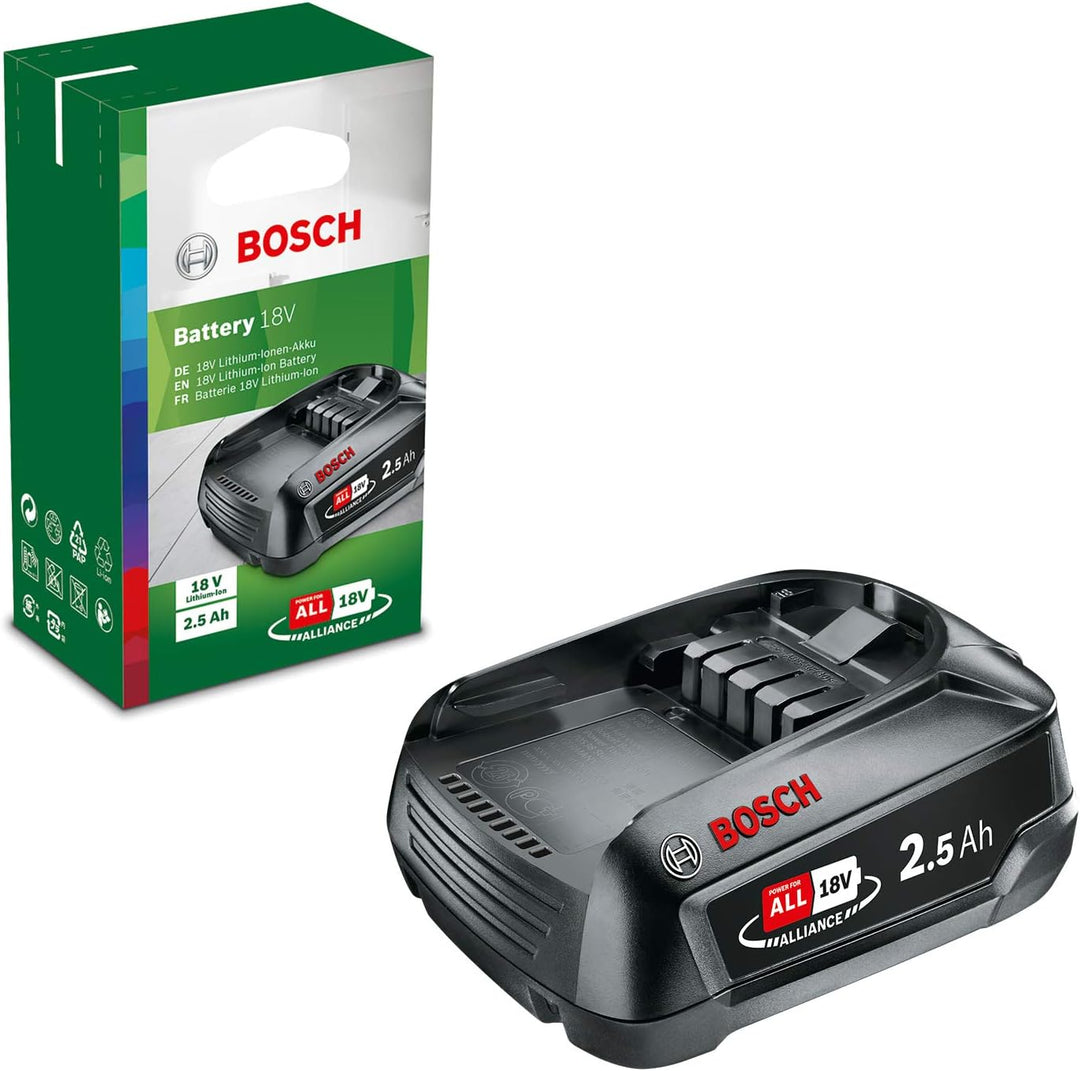 Bosch Akku Kettensäge Universalchain 18 (1 Akku, 18 Volt System, im Karton) &amp; 18 Volt Ersatz Akku (2