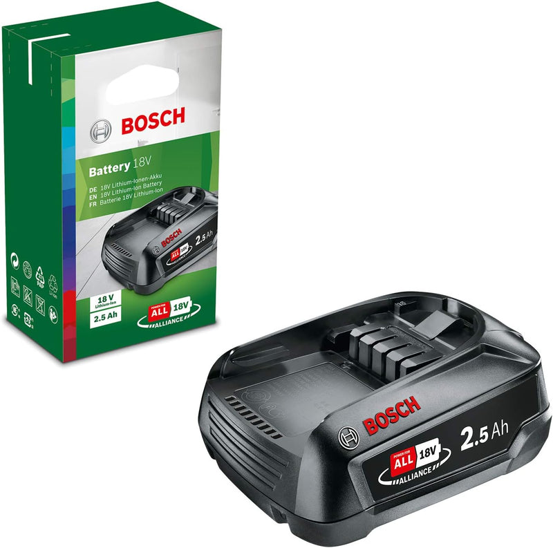 Bosch Akku Kettensäge Universalchain 18 (1 Akku, 18 Volt System, im Karton) & 18 Volt Ersatz Akku (2