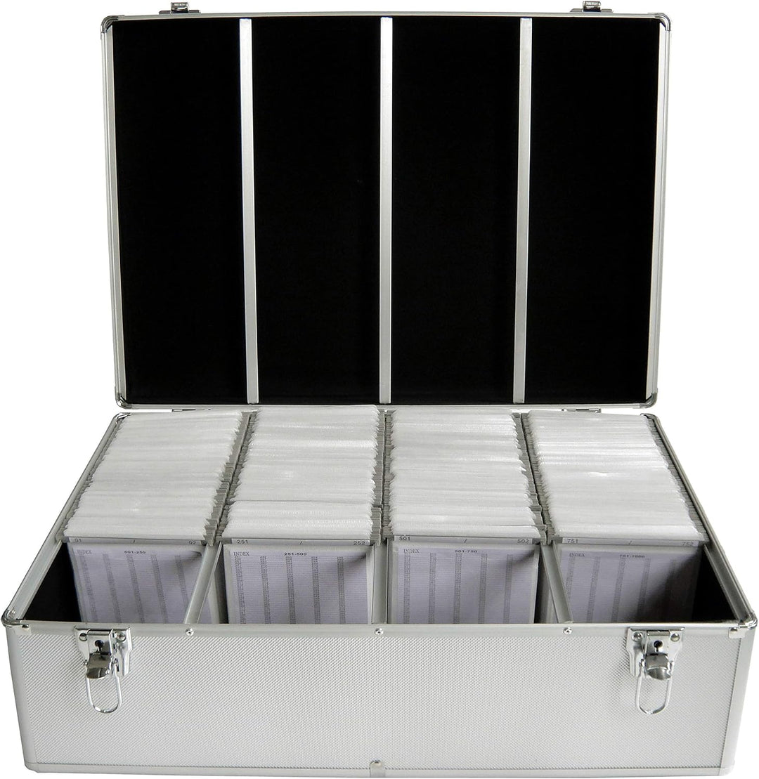 MediaRange abschliessbarer Archivkoffer für 1.000 Discs, in Silber mit Index