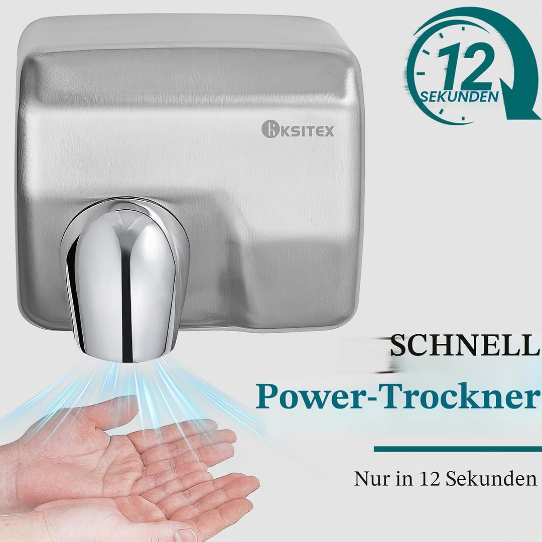 Handtrockner Kommerziell, Edelstahl – Schneller Elektrischer Händetrockner wandmontiert, 2300W, Auto
