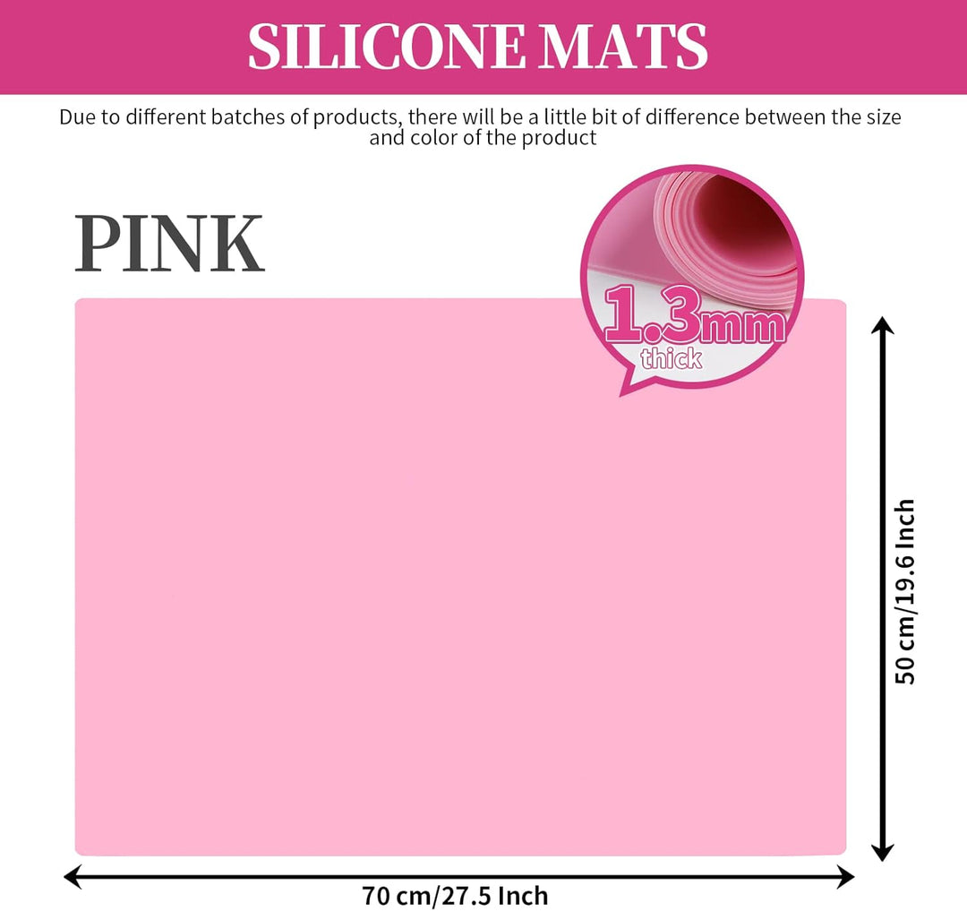 FANDAMEI 70x50 cm Grosse Silikonmatte mit Aufbewahrungsbeutel, Silikonfolie Bastelmatte Silikon Unte