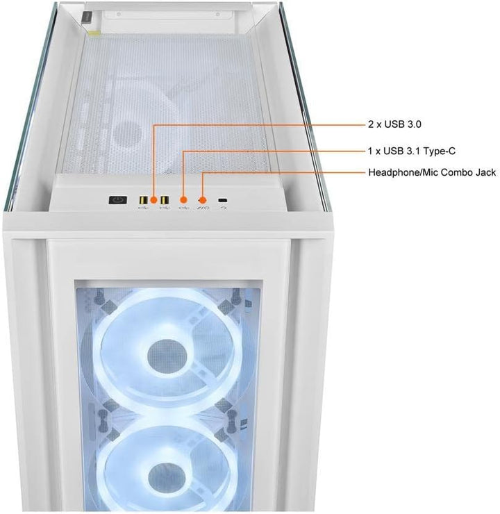 Corsair iCUE 5000X RGB QL-Edition Miditower Gehäuse (Vier CORSAIR QL120 RGB-Lüfter, CORSAIR iCUE Lig