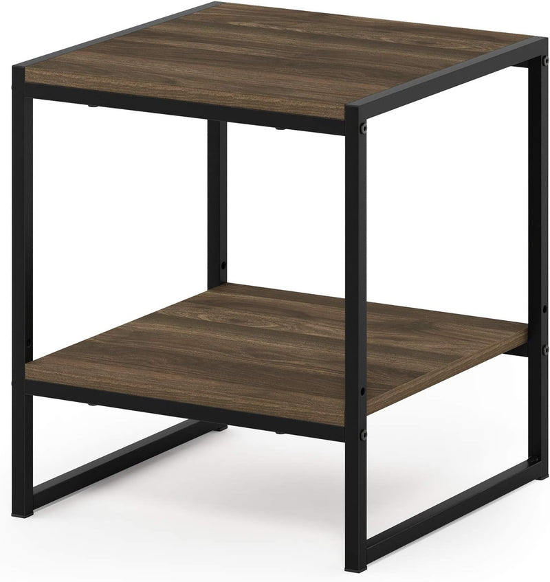 Furinno Camnus Beistelltisch mit 2 Ablageflächen, Holz, 40 x 40.39 x 45.72 cm Columbia Walnuss, Colu