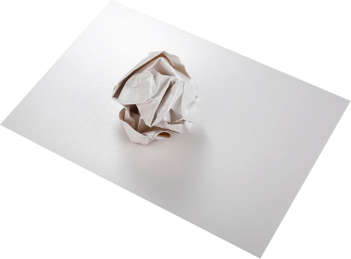 50 Blatt DIN A4 Perglanz-Papier Elfenbein Weiss-Metallic, Bastelpapier mit Perlmutt-Schimmer, 250 g/