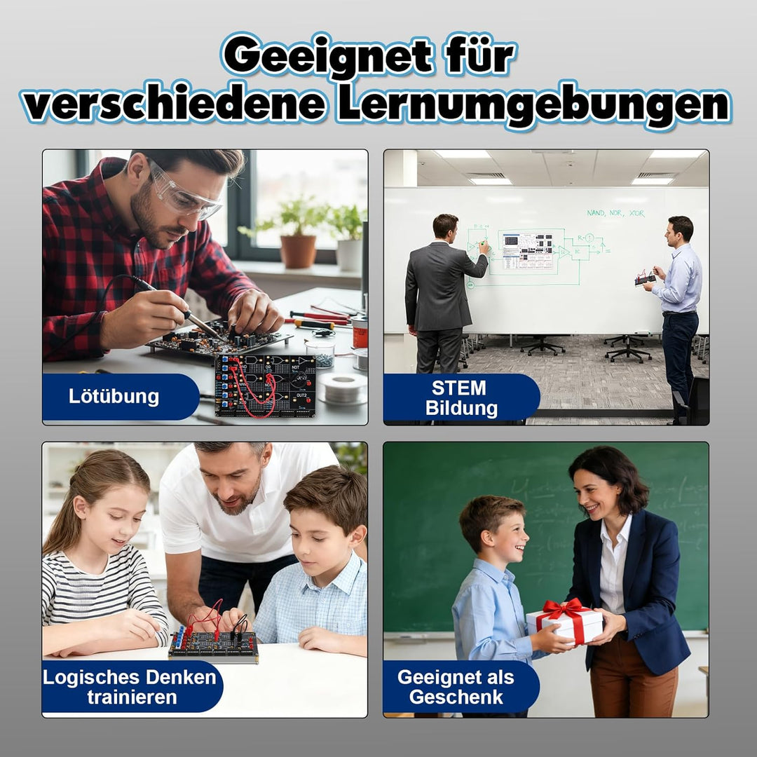 DIY Logikgatter Lötbausatz mit LED Anzeige, BANRIA Elektronik Lötset zum Löten Lernen mit AND OR NOT