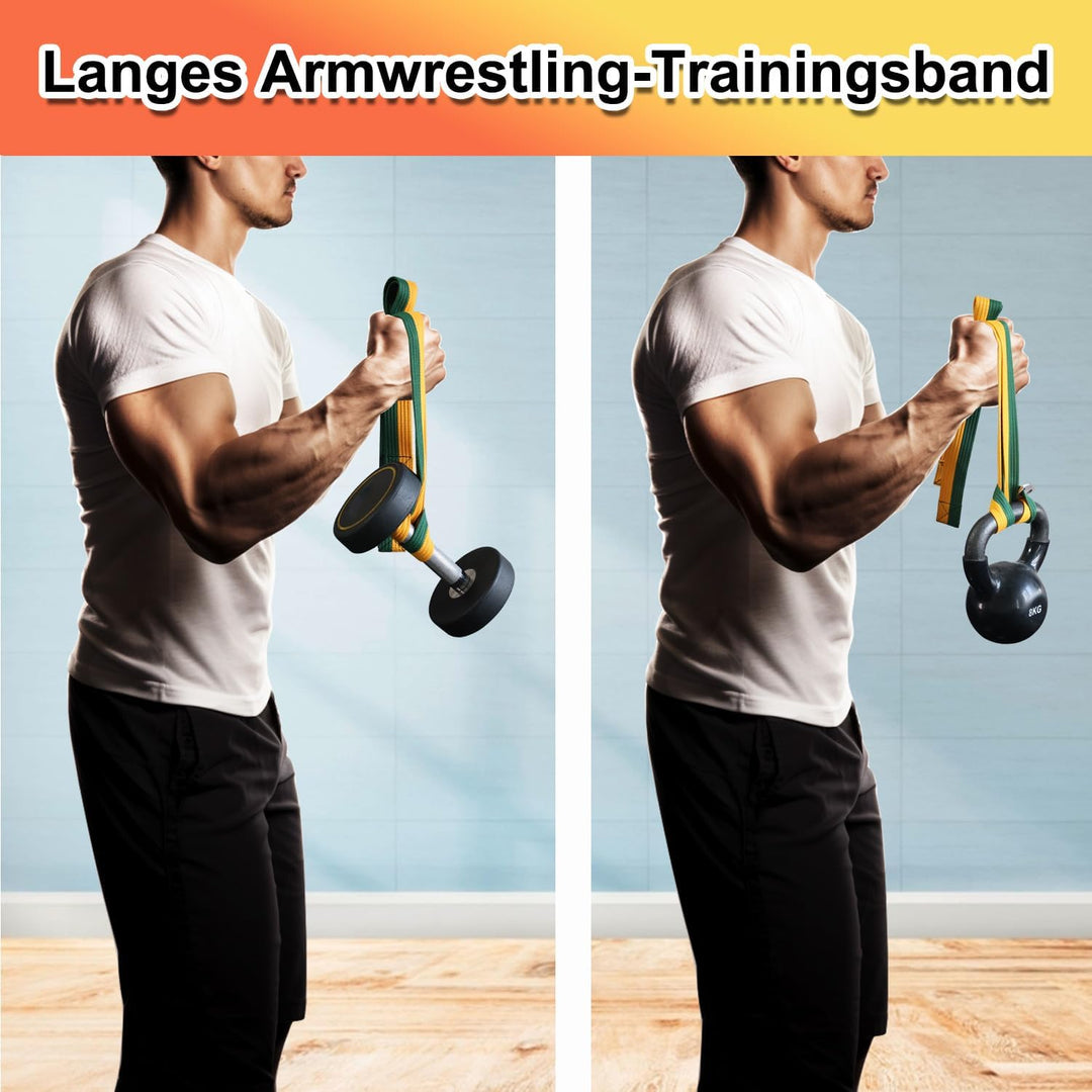 J Bryant Arm Wrestling Pronation Strap - 200cm strapazierfähiger, Rutschfester Gürtel mit Edelstahls