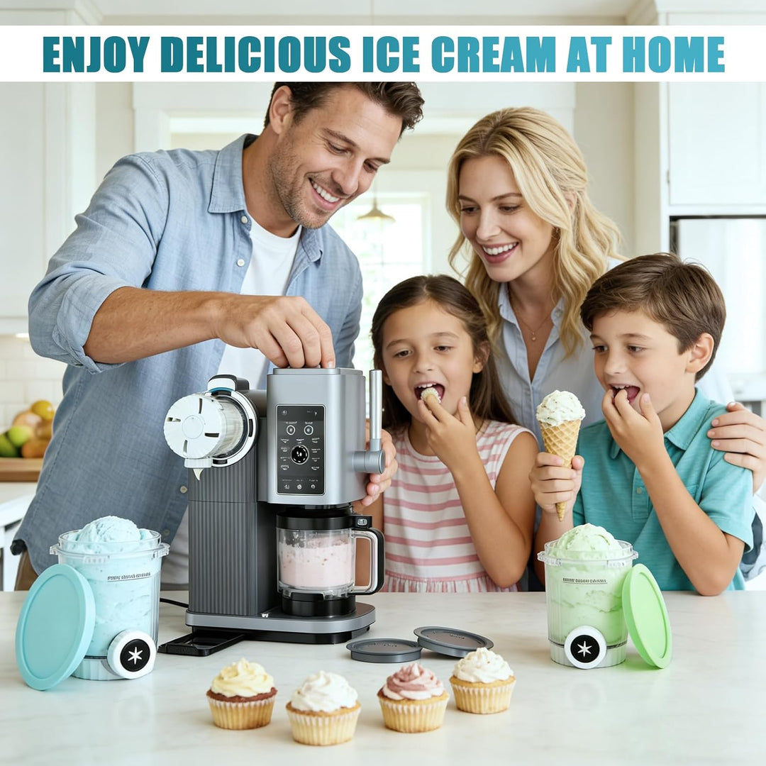 4 Stück Ersatz für Ninja Creami Swirl Behälter NC701EU 480ML, BPA-frei & Spülmaschinenfest, Ersatzbe