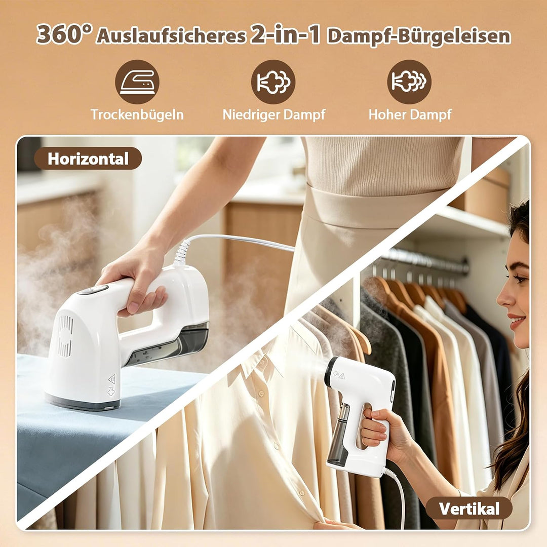 Anbull 2-in-1 Steamer Dampfglätter mit Saugfunktion, 5000 Pa Saugleistung