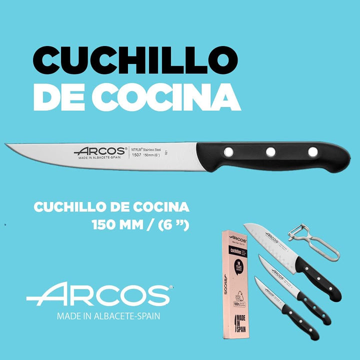 Arcos Professionelles japanisches Messerset | 4-teilig | Gemüsemesser 100 mm + Küche 150 mm + Santok