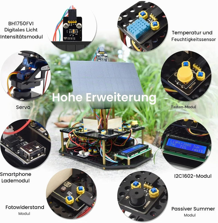 KEYESTUDIO DIY Solar Tracking Electronic Kit for Arduino UN0, Temperature and Humidity Sensor,BH1750