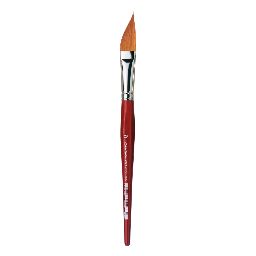 da Vinci Watercolor Series 5587 CosmoTop Spin Pinsel, schräg Liner Synthetik mit rotem Griff, Grösse