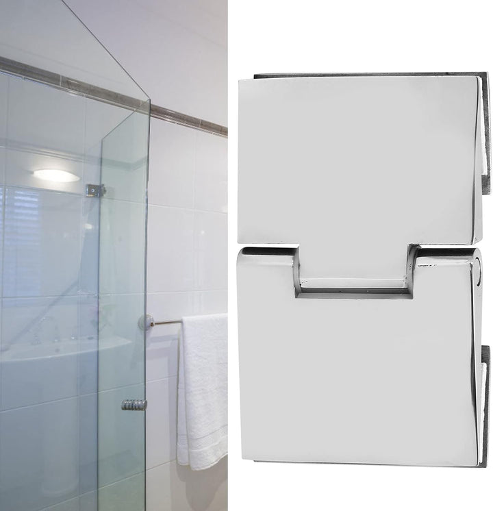 Glastürscharnier, Abgeschrägte Doppelseitige Duschtürscharniere Edelstahl Schwerlast-Glastür-Schrank