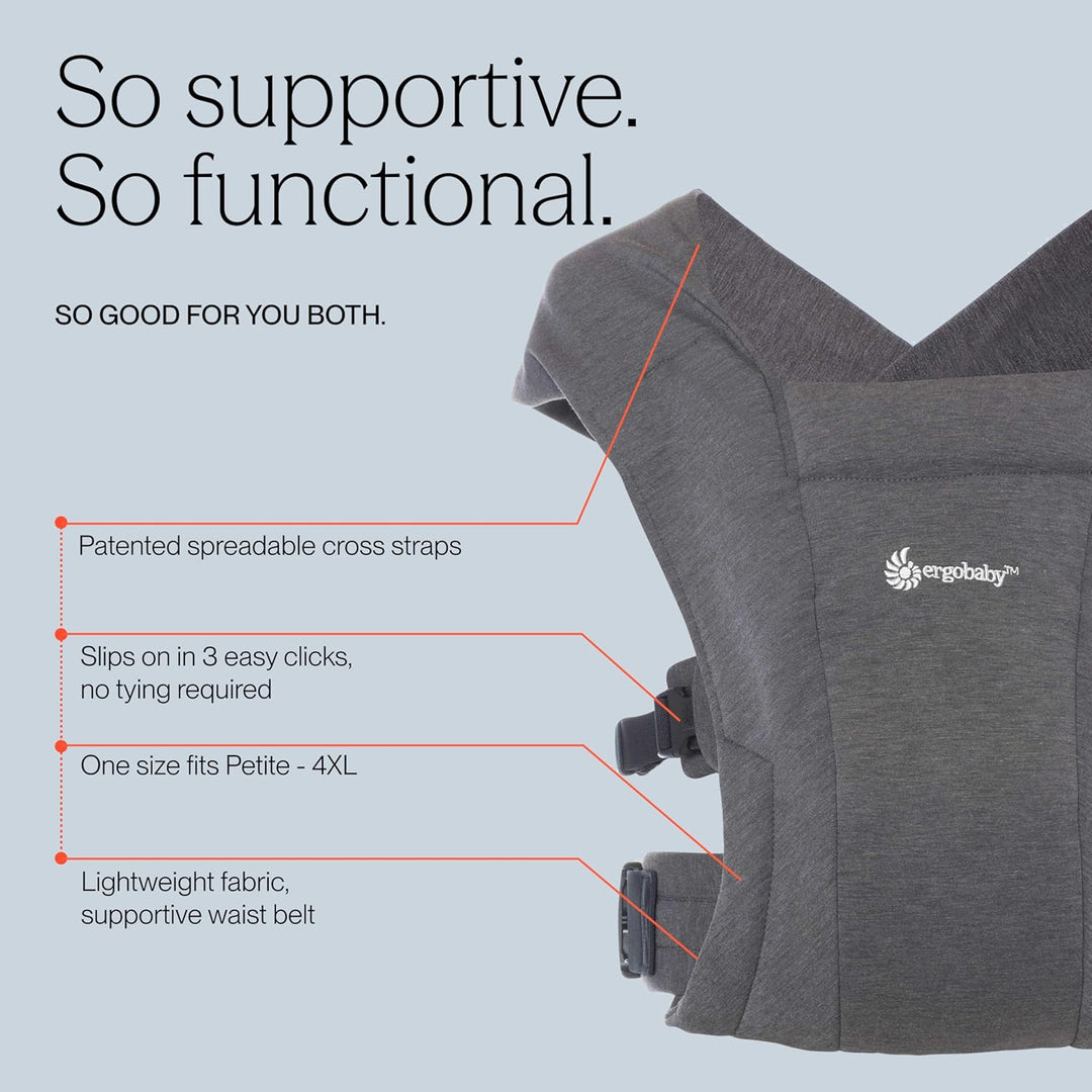Ergobaby Babytrage für Neugeborene ab Geburt Extra Weich, Embrace Bauchtrage Baby-Tragetasche Ergono