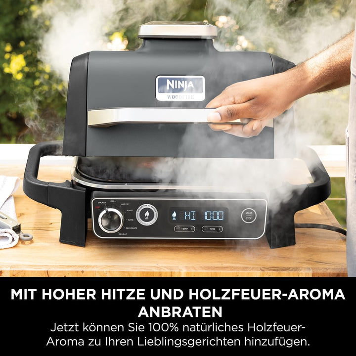 Ninja Woodfire flache Grillplatte, kompatibel mit Ninja Woodfire Elektrogrill für den Aussenbereich,