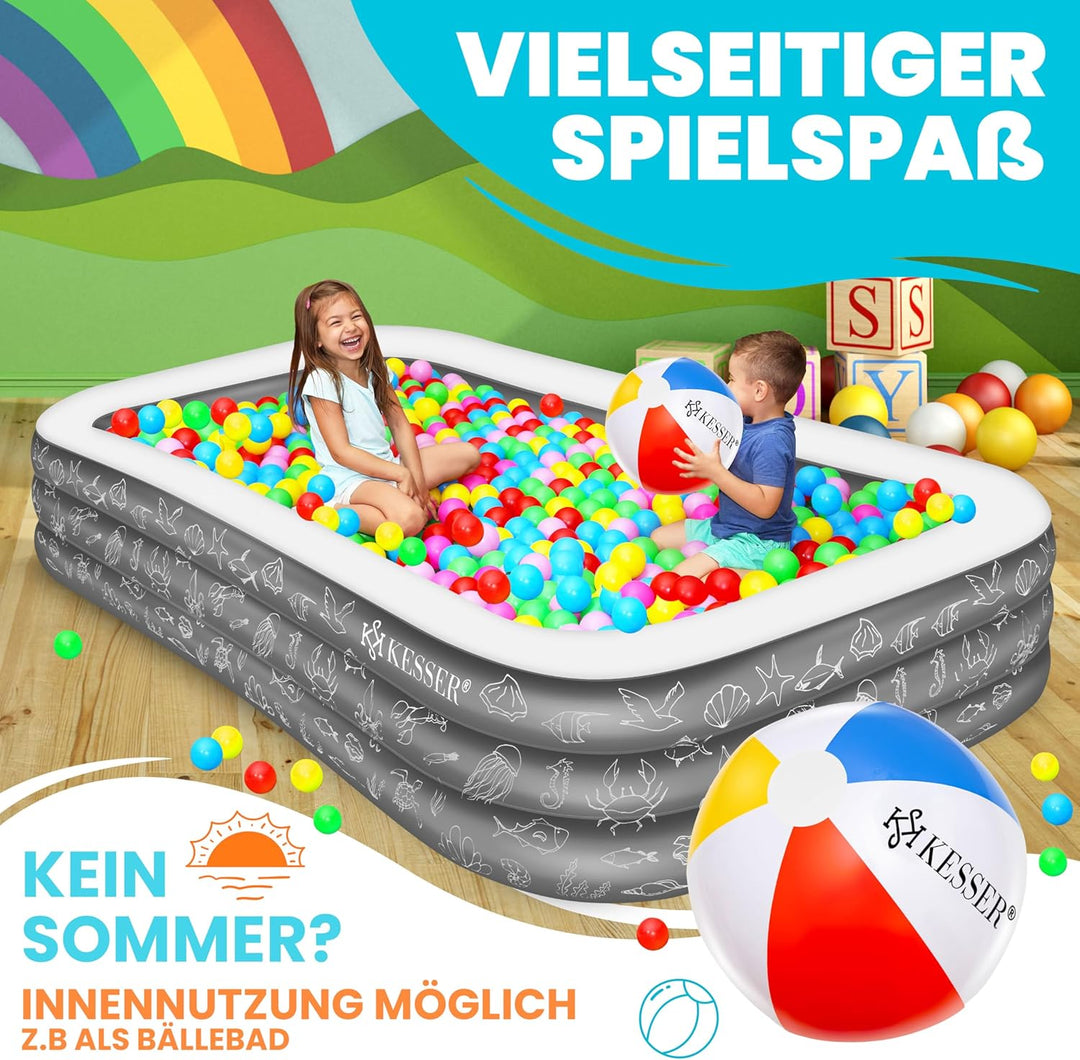 KESSER® Aufblasbarer Pool Familienpool für Kinder und Erwachsene Gartenschwimmbad Familienschwimmbad