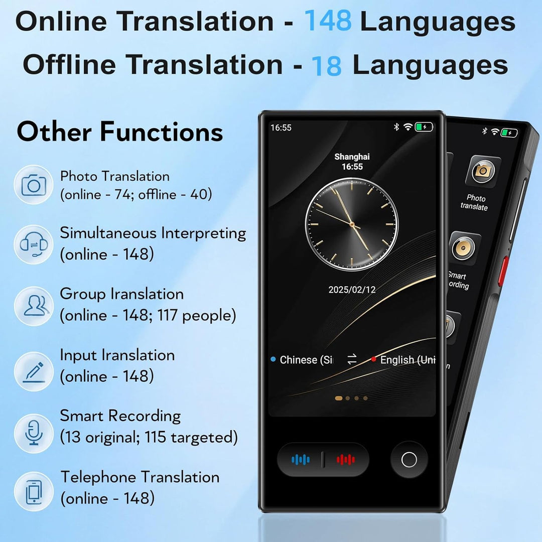 Sprachübersetzer Ohne Internet, Sprachübersetzer Translator Übersetzer mit 148 Sprachen, Ki Übersetz